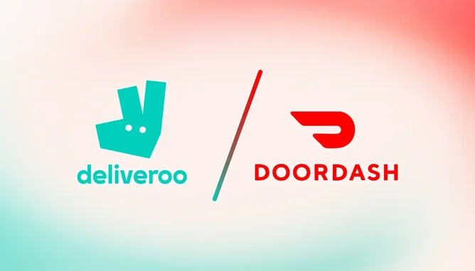 Deliveroo and DoorDash combined branding