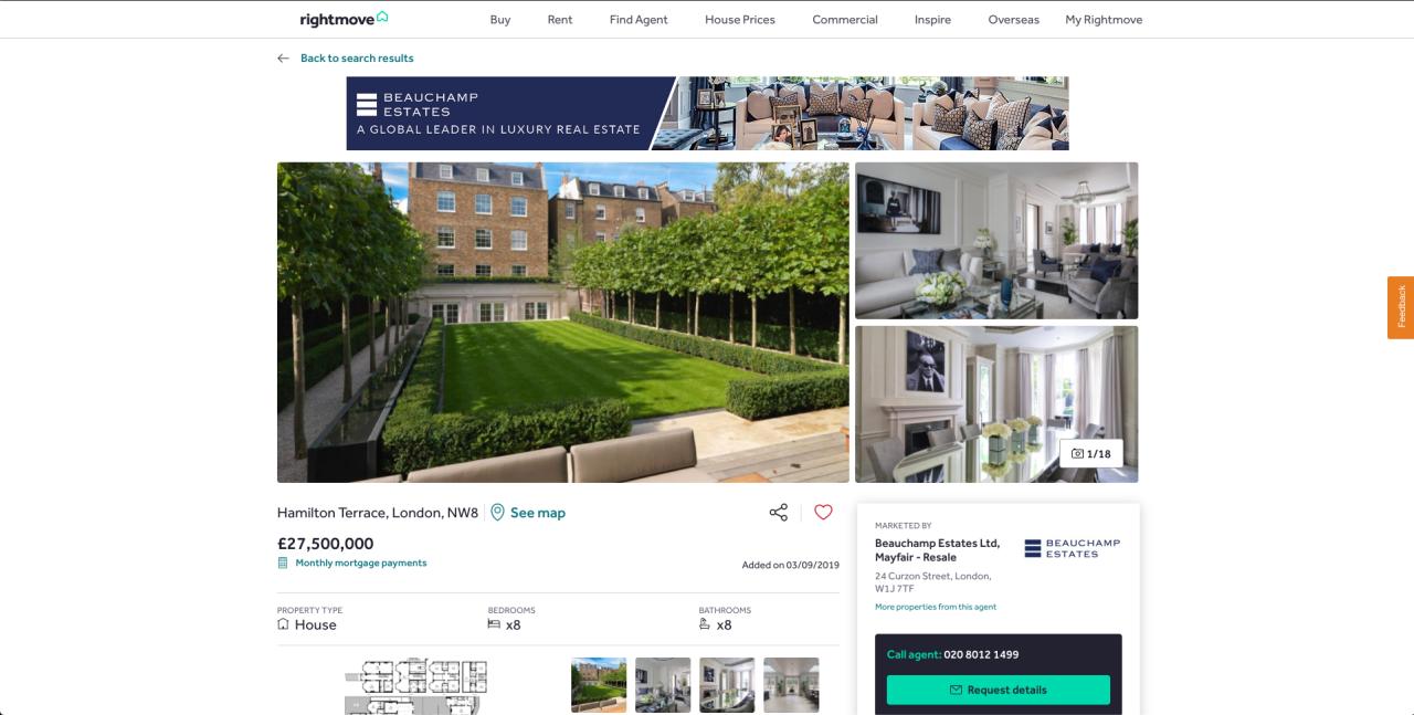 The replatformed Rightmove property details page